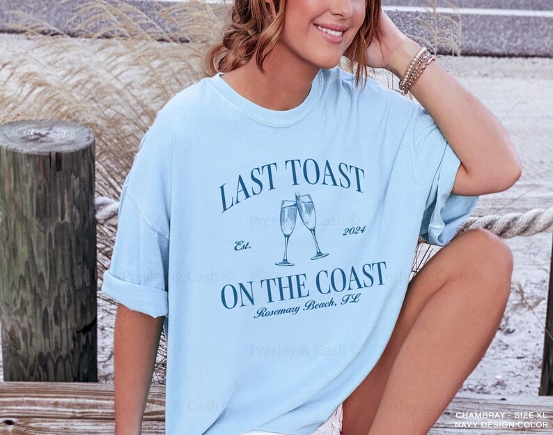 Custom Beach Bachelorette Shirts Bride's Last Splash Shirt Last Toast On The Coast Shirts Tropical Bach Merch Logo Classy Bachelorette Gifts image 5