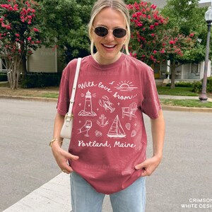 Portland Maine Bachelorette Shirts Personalized Maine Shirts With Love From Portland Maine Matching Girls Trip TShirt Coastal Bach Gifts image 4