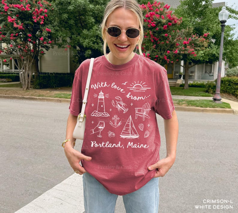 Portland Maine Bachelorette Shirts Personalized Maine Shirts With Love From Portland Maine Matching Girls Trip TShirt Coastal Bach Gifts image 4