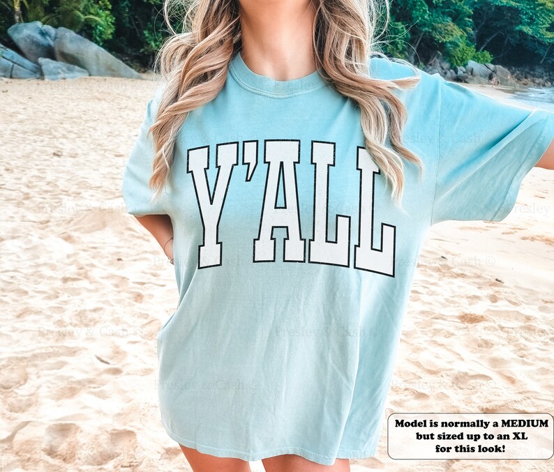 Comfort Colors Y'all Shirt Trendy Southern Shirts Oversized TShirt Dress Boho Coconut Girl Shirt Western Cowgirl Shirt Cute Beach Clothes Bay