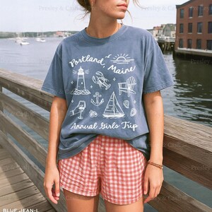Portland Maine Bachelorette Shirts Personalized Maine Shirts With Love From Portland Maine Matching Girls Trip TShirt Coastal Bach Gifts image 1