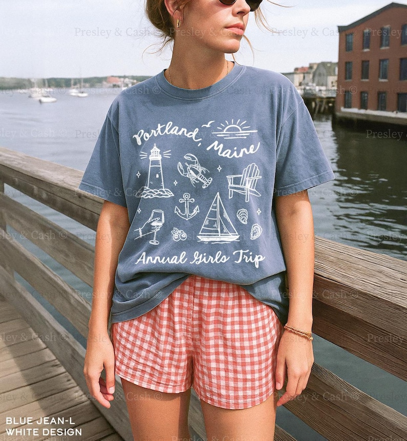 Portland Maine Bachelorette Shirts Personalized Maine Shirts With Love From Portland Maine Matching Girls Trip TShirt Coastal Bach Gifts image 1