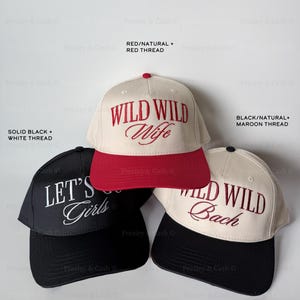 Wild Wild Wife Bachelorette: Embroidered Trucker Hat, Custom Bridal Party Hats, Western Bach Gifts, Cowgirl Bride Hat image 11