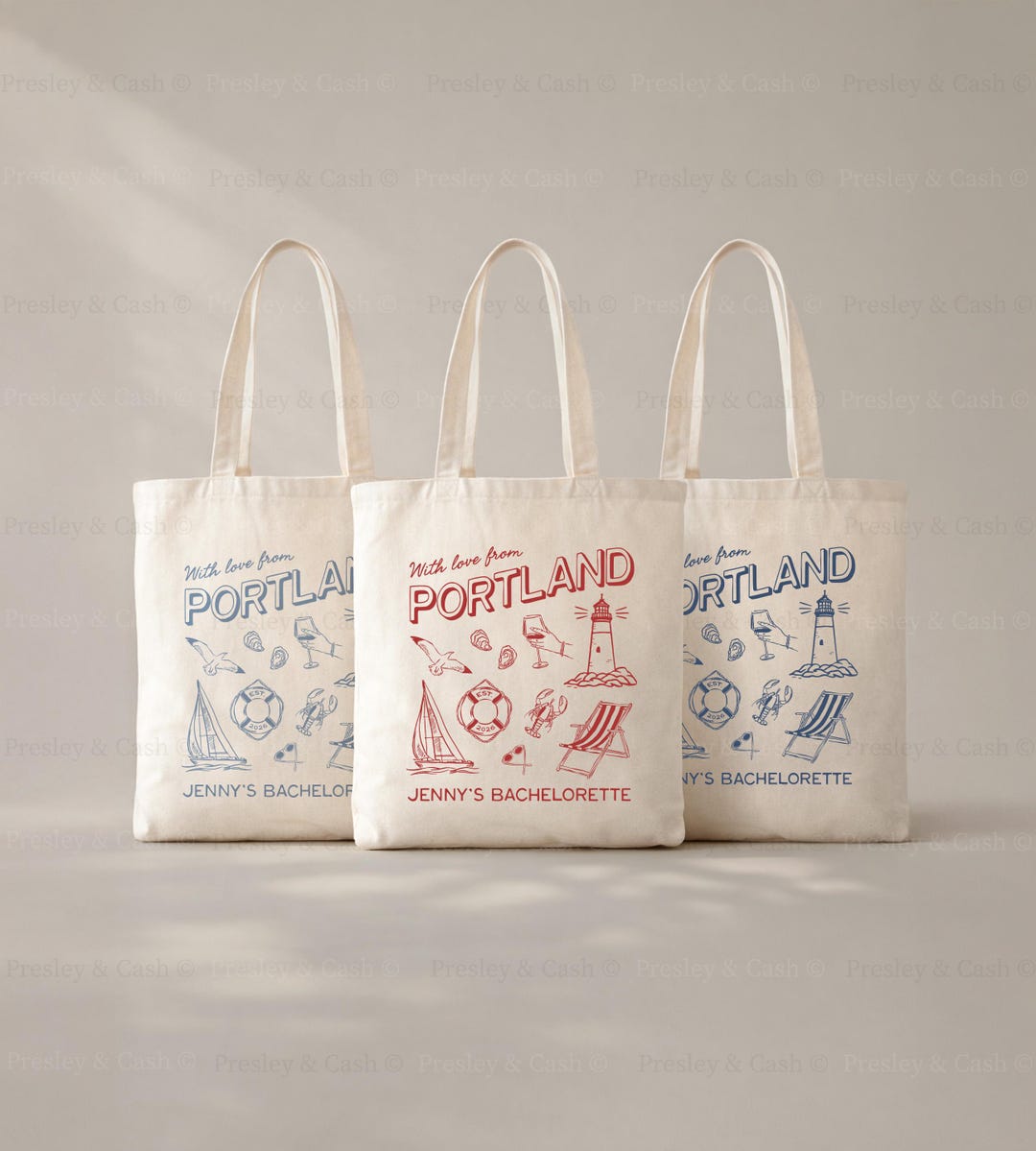 Portland Bachelorette Tote Bags, Personalized Maine Gifts for ...