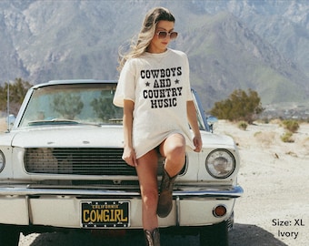 Cowboys And Country Music Shirt Western TShirt Dress Comfort Colors Shirt Nashville Graphic Tee Coastal Cowgirl Shirt Vintage Style Outfit