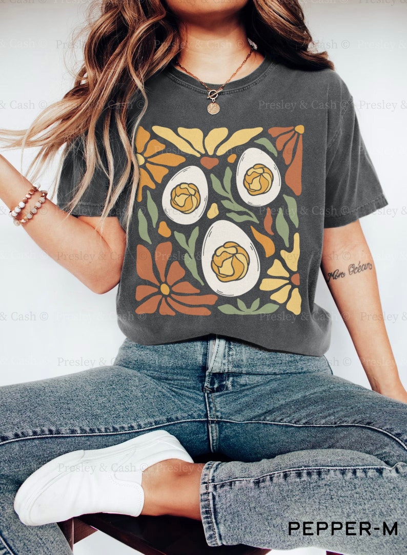 Deviled Egg Shirt Boho Thanksgiving Shirt Fall Graphic Tee Funny Deviled Egg Shirts Thanksgiving Food Shirt Deviled Egg Lover Gift Thankful Pepper