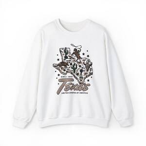 Texas Sweatshirt Vintage Style Texas Crewneck Western Sweatshirts Austin Texas Sweatshirt Cowgirl Crewneck Oversized Sweatshirt Texas Gift image 6