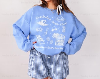 Charleston Bachelorette Party Sweatshirts Matching Bridal Party Crewneck Beach Bachelorette Merch With Love From Charleston South Carolina