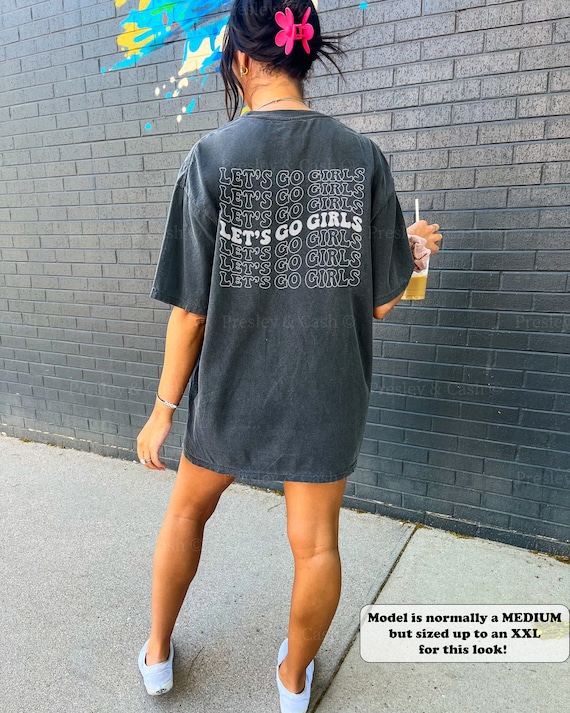 Retro Let's Go Girls Shirt Groovy Bachelorette Trendy Bridesmaid Clothes Comfort Colors Bride Shirt Custom Back Design Bachelorette Outfits