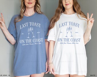 Custom Beach Bachelorette Shirts Last Toast On The Coast Shirts The Bach Club Shirts Personalized Bachelorette Shirts Oversized Beach Tees