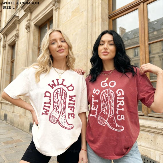 Wild Wild Wife Shirt, Western Bachelorette Shirts, Custom Tshirts for Bridal Party, Oversized Comfort Colors Tee, Cowgirl Bride Gift