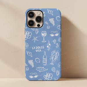 Dolce Vita iPhone Case Mediterranean Phone Case Italian Summer iPhone 16 Case Cute Protective iPhone Cases Fisherman Aesthetic Phone Case