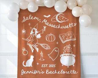Halloween Bachelorette Banner Witchy Bachelorette Backdrop Til Death Do Us Party Sign October Bach Party Decor Halloween Photo Tapestry