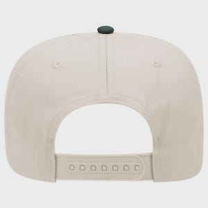 May include: A beige baseball cap with a dark green button on top. The back features an adjustable strap with the brand name "OTTO" printed on it. The cap is made of a soft, durable fabric.