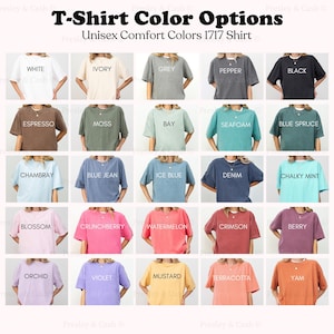 t - shirt color options for unisex comfort colors 17 / 17 / 18