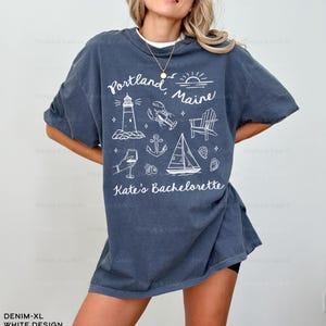 Portland Maine Bachelorette Shirts Personalized Maine Shirts With Love From Portland Maine Matching Girls Trip TShirt Coastal Bach Gifts Denim