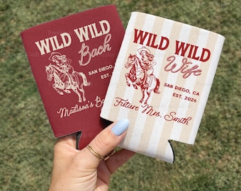 Wild Wild Wife Can Coolers, Western Bachelorette Gifts, Cowgirl Bach Drink Sleeves, Last Rodeo Can Sleeve