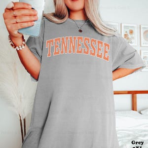 Vintage Style Tennessee Shirt Oversized Comfort Colors Tee Trendy Coconut Girl Aesthetic Cute Summer Beach Clothes Preppy Game Day Outfit Grey