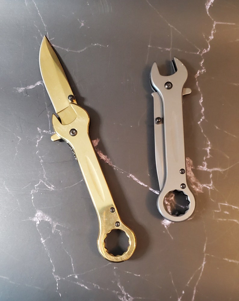 Wrench shaped folding knife unique gift Etsy
