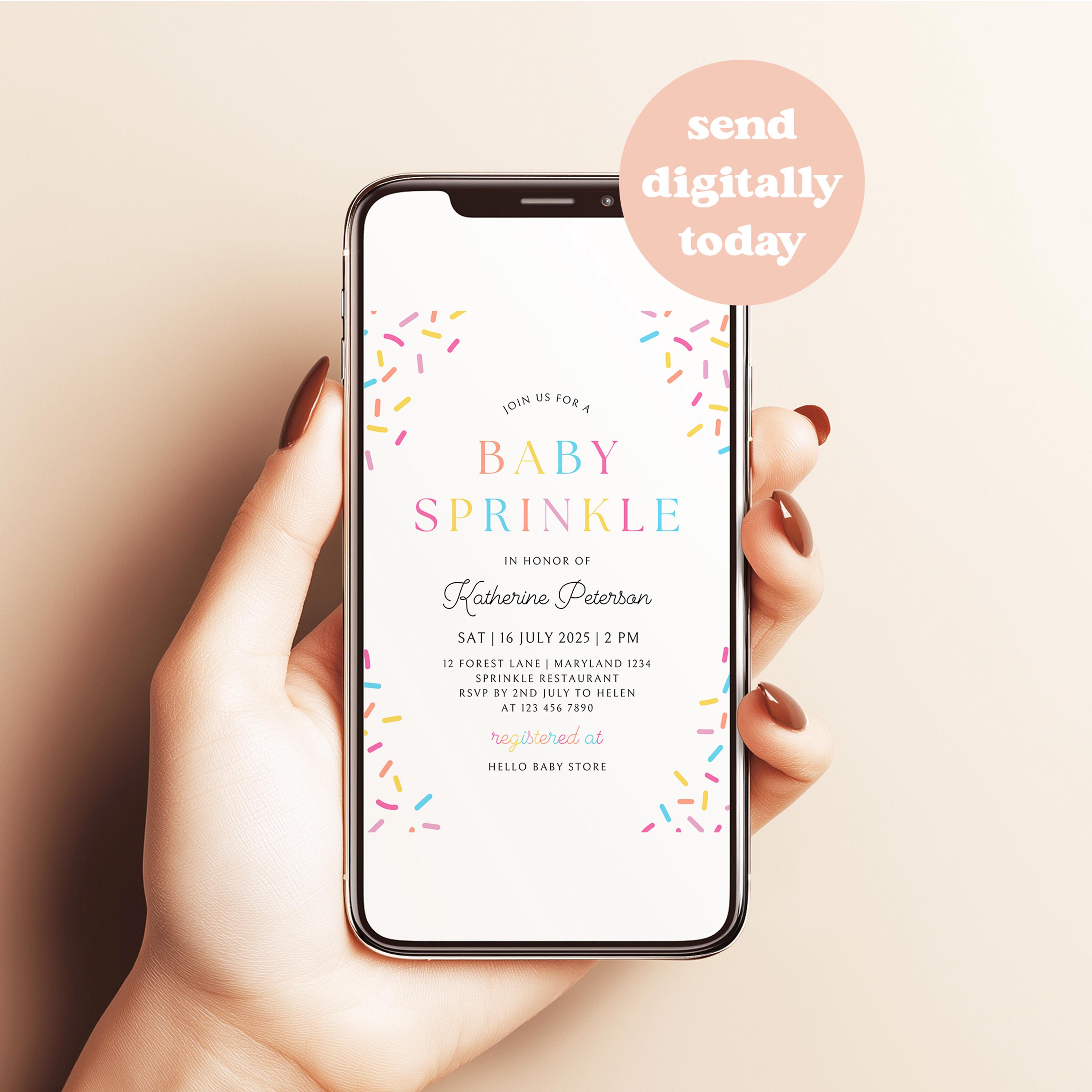 Minimal Baby Sprinkle Invite for Girl Pink Baby Shower Invitation ...