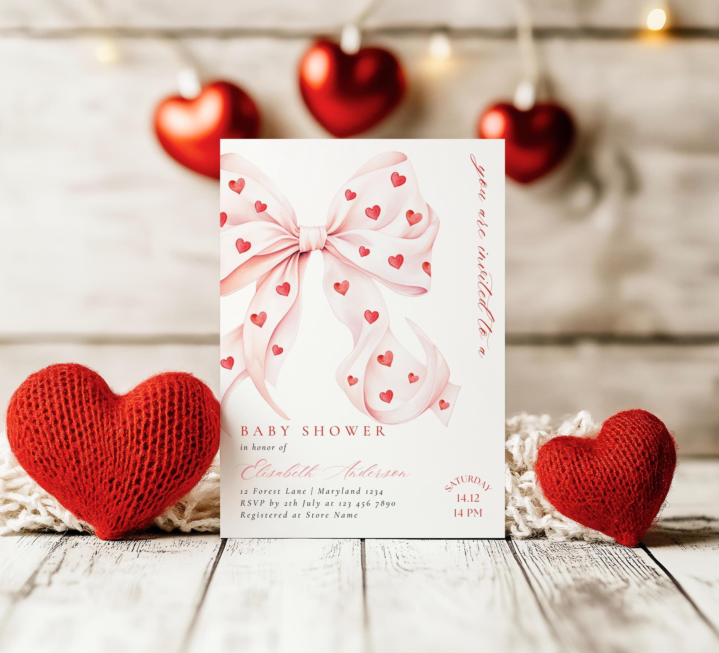 Valentines Day Baby Shower Invitation