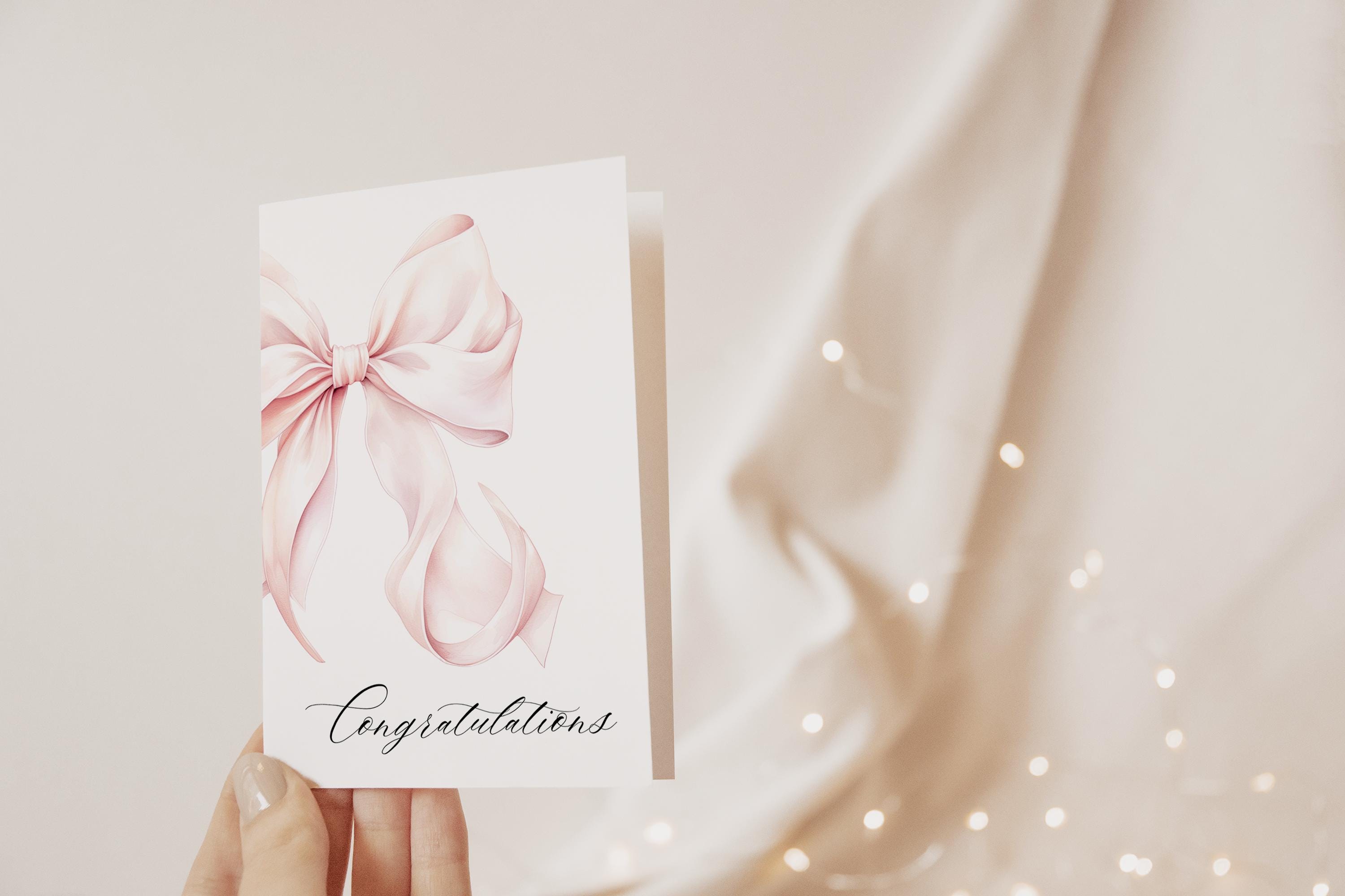 Carta Da Regalo Con Fiocco Rosa, 12 Fogli Piegati, 70 X 50 Cm