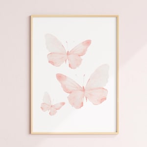 Stampa Artistica Da Parete Per Bambina, Ragazza Con Capelli Castani E Fiocco Rosa, Quadro Pastello 40x60 Cm Per Cameretta E Angolo Lettura