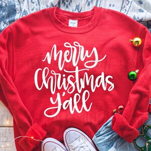 Merry Christmas Y&#39;all PNG| SVG | Hand Drawn Sublimation Design | Christmas Digital Download | Hand Lettered PNG