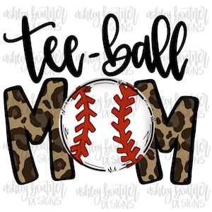 Tee-Ball Mom Sublimation Design | Hand Drawn PNG | Digital Download | Digital Artwork | Sports PNG | Tee-Ball Mama