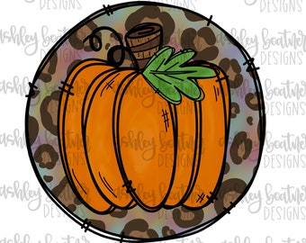 Multi-Color Leopard Print Pumpkin | Thankful | Fall Design | PNG Download | Thanksgiving | Happy Fall Y'all | Hand Drawn Doodle