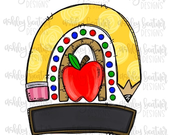 Blank School Rainbow Sublimation PNG | Hand Drawn Design | Teacher | Digital Download | Back to School
