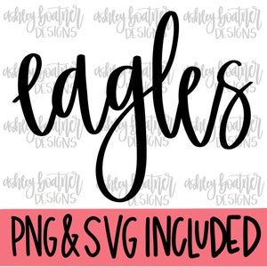 Eagles Mascot Hand Lettered Design PNG SVG Football Mascot - Etsy