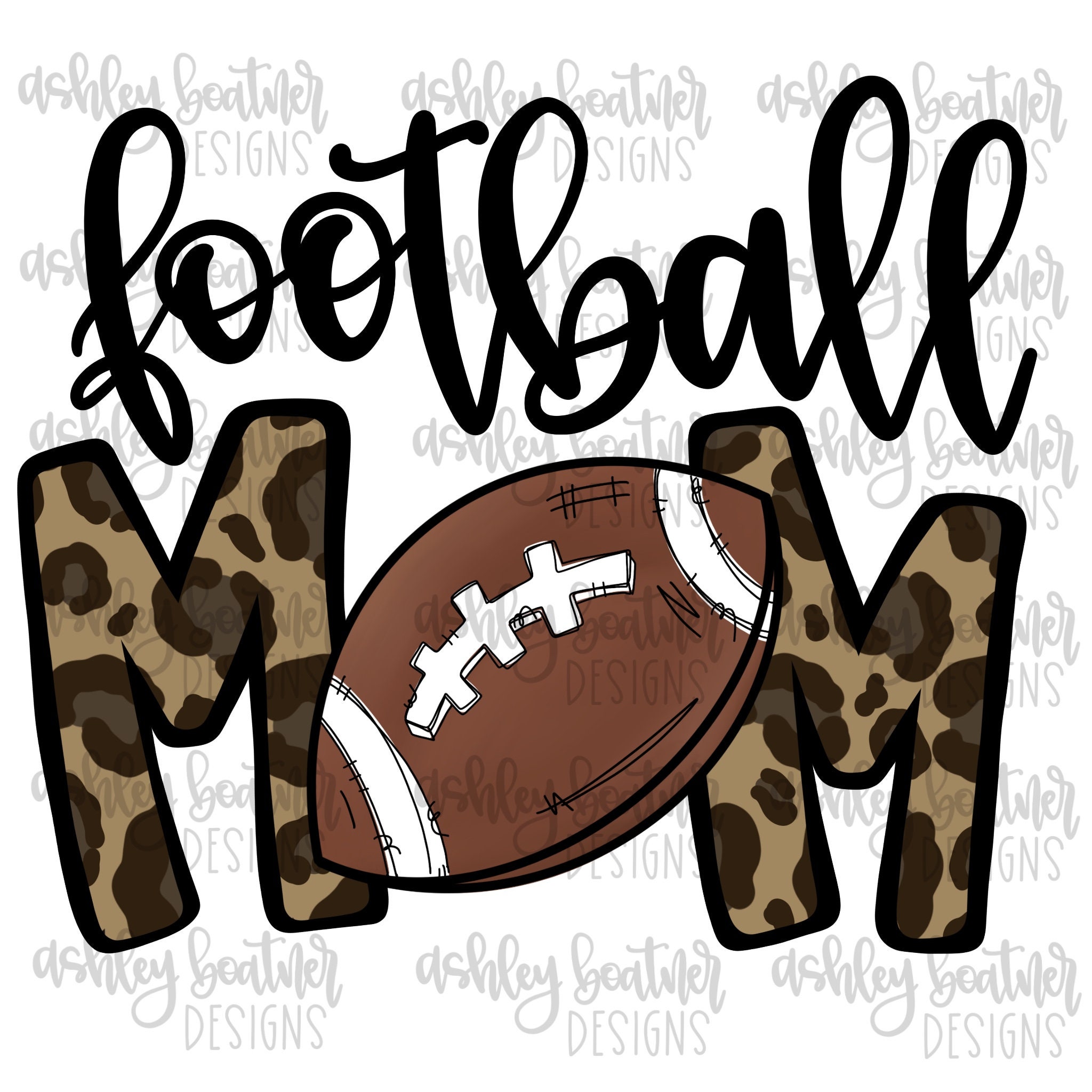 Football Mom Sublimation Design Hand Drawn PNG Digital Etsy