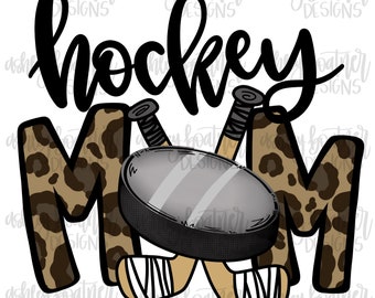 Hockey Mom Sublimation Design | Hand Drawn PNG | Digital Download | Digital Artwork | Sports PNG | Baseball Mama