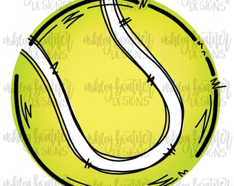 Diseño de sublimación de tenis / PNG dibujado a mano / Descarga digital / Obras de arte digitales / Deportes PNG