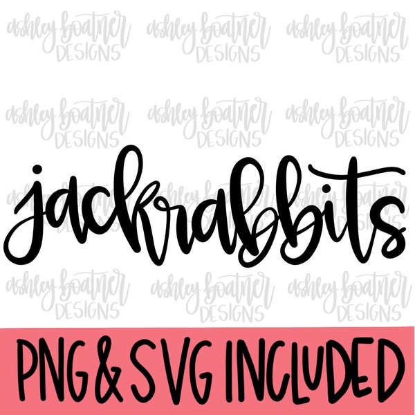 Jackrabbits Mascot Hand Lettered Design | Football SVG | Mascot SVG Download