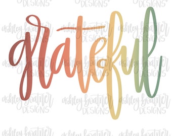 Tacksam PNG-design | Thanksgiving-sublimering PNG | Höstdesign | Handbokstäver | Digital nedladdning