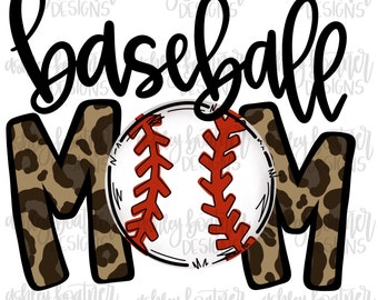 Baseball Mom Sublimation Design | Hand getrokken PNG | Digitaal download | Digitale | Sport PNG | Honkbal Mama