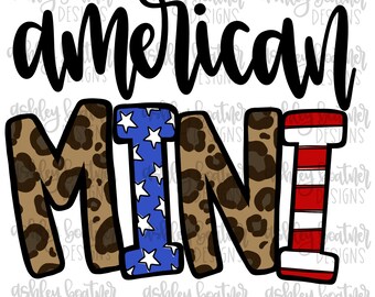 American Mini Leopard PNG Sublimation Design | 4th of July Sublimation Design | Patriotic PNG | Hand Drawn Digital Download | USA