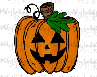 Halloween Digital Download | Hand Drawn Sublimation | PNG File | Jack O Lantern | Pumpkin Face | Happy Fall