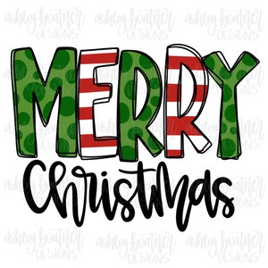 Merry Christmas PNG | Hand Drawn Sublimation Design | Christmas Digital Download | Hand Lettered PNG