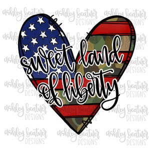 Sweet Land of Liberty Camo Flagge | 4. Juli Sublimationsdesign | Patriotische PNG-| Gott segne Amerika | Hand gezeichnet digitaler Download | Usa