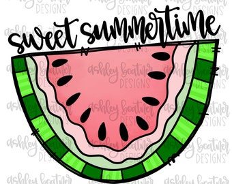 Sweet Summertime Watermelon Sublimation Design | Watermelon PNG | Hand Drawn Sublimation Design | Digital Download