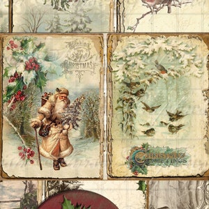 Woodland Christmas Journal - Ephemera Junk Journal Kit 5 x 7 - instant download afdrukbare digitale pagina's - ouderwetse kerst - winter