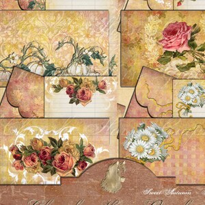 Sweet Autumn Note Cards 3 "x 5" set van 4 - instant download digitale printable