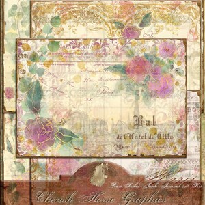 Kit de diario basura Rose Sorbet – Efímera vintage, collage floral (descarga digital)