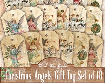 Vintage Angels Gift Tags - digital download