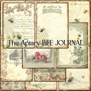 The Apiary BEE Junk Journal 5x7 Kit - sofortiger download druckbare digitale Collage Seiten - Scrapbooking Kunst Handwerk DIY