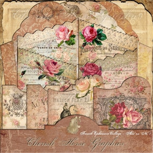 French Ephemera Collage Add-on kit No. 1 - descarga digital instantánea