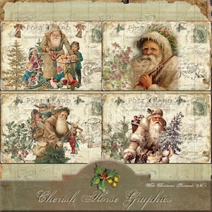 Witte kerstkaarten Set van 4 - instant download - afdrukbare digitale pagina - winter